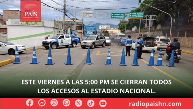 Este viernes a las 5:00 PM se cierran  todos los accesos al Estadio Nacional.