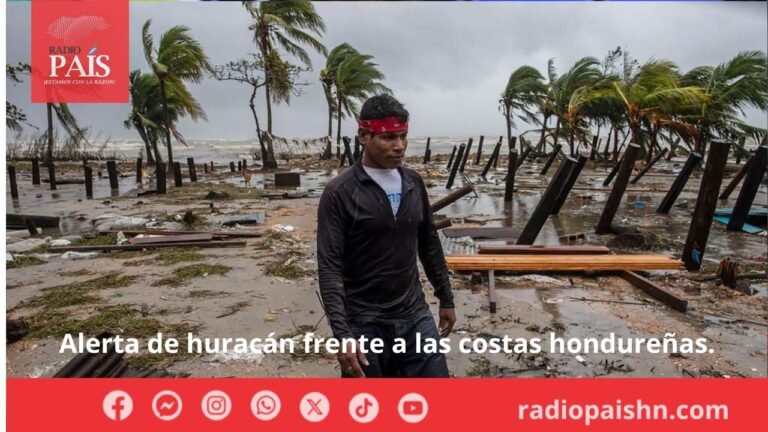 Alerta de huracán frente a las costas hondureñas.