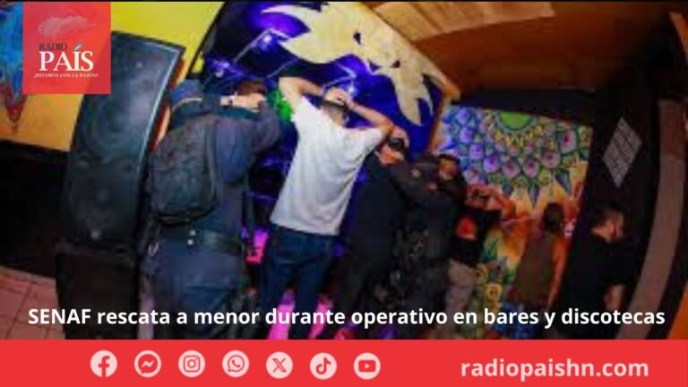 SENAF rescata a menor durante operativo en bares y discotecas.