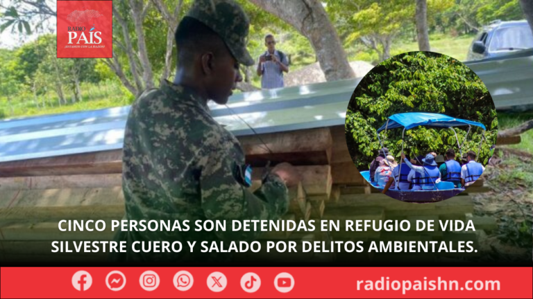 Cinco personas son detenidas en refugio de vida silvestre Cuero y Salado por delitos ambientales.